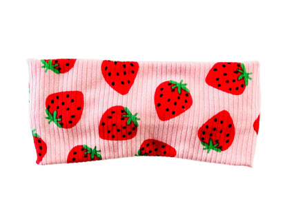Strawberry Dream Mommy and Daughter Matching Turban Headband and Scrunchie set