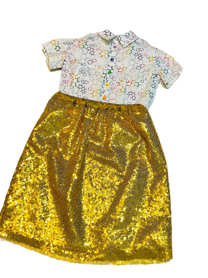 Gold Mine Shimmer Gathered Skirt