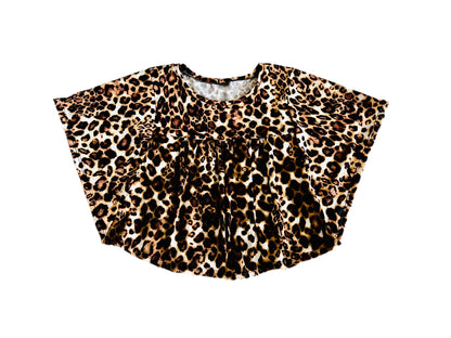 Baby Leopard Print Blouse with Butterfly Sleeves