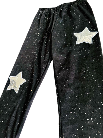 I’m a Super Star Sparkly Silver Star Patch Leggings !