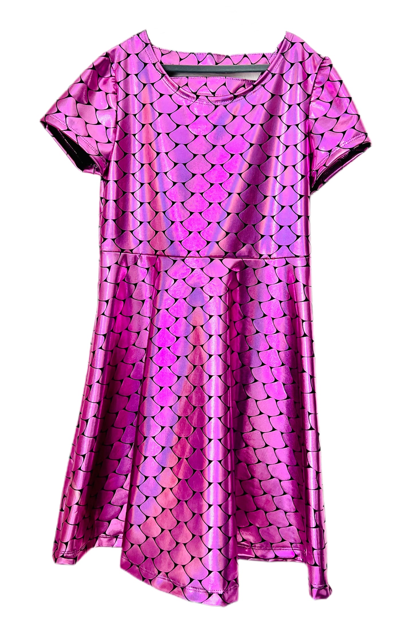 Pretty In Pink Dragon Scale Holofoil Girls Dress