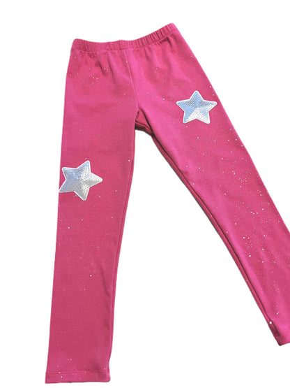 I’m a Super Star Sparkly Silver Star Patch Leggings !