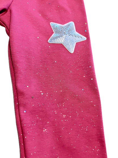 I’m a Super Star Sparkly Silver Star Patch Leggings !