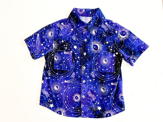 Constellation Astrology Map Button Down Collared Shirt