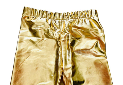 Gold and Bright Metallic Stretch Leggings for Women