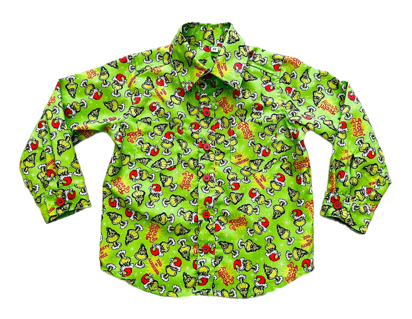 Feeling Grinchy Christmas Long Sleeve Shirt for Baby and Boys