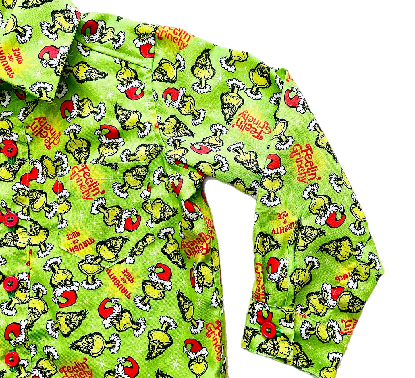 Feeling Grinchy Christmas Long Sleeve Shirt for Baby and Boys