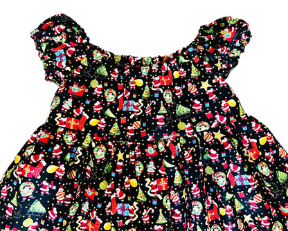 Baby and Girls Santa Claus Print Dress