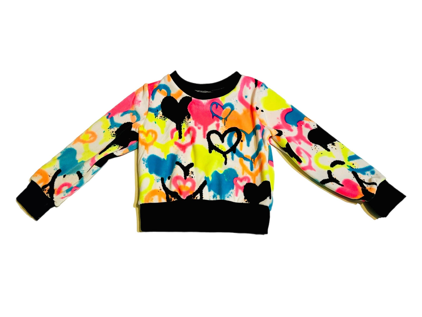 Girls Neon Graffiti Love Fleece Top