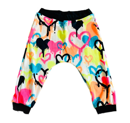 Girls Neon Graffiti Love Fleece Pants