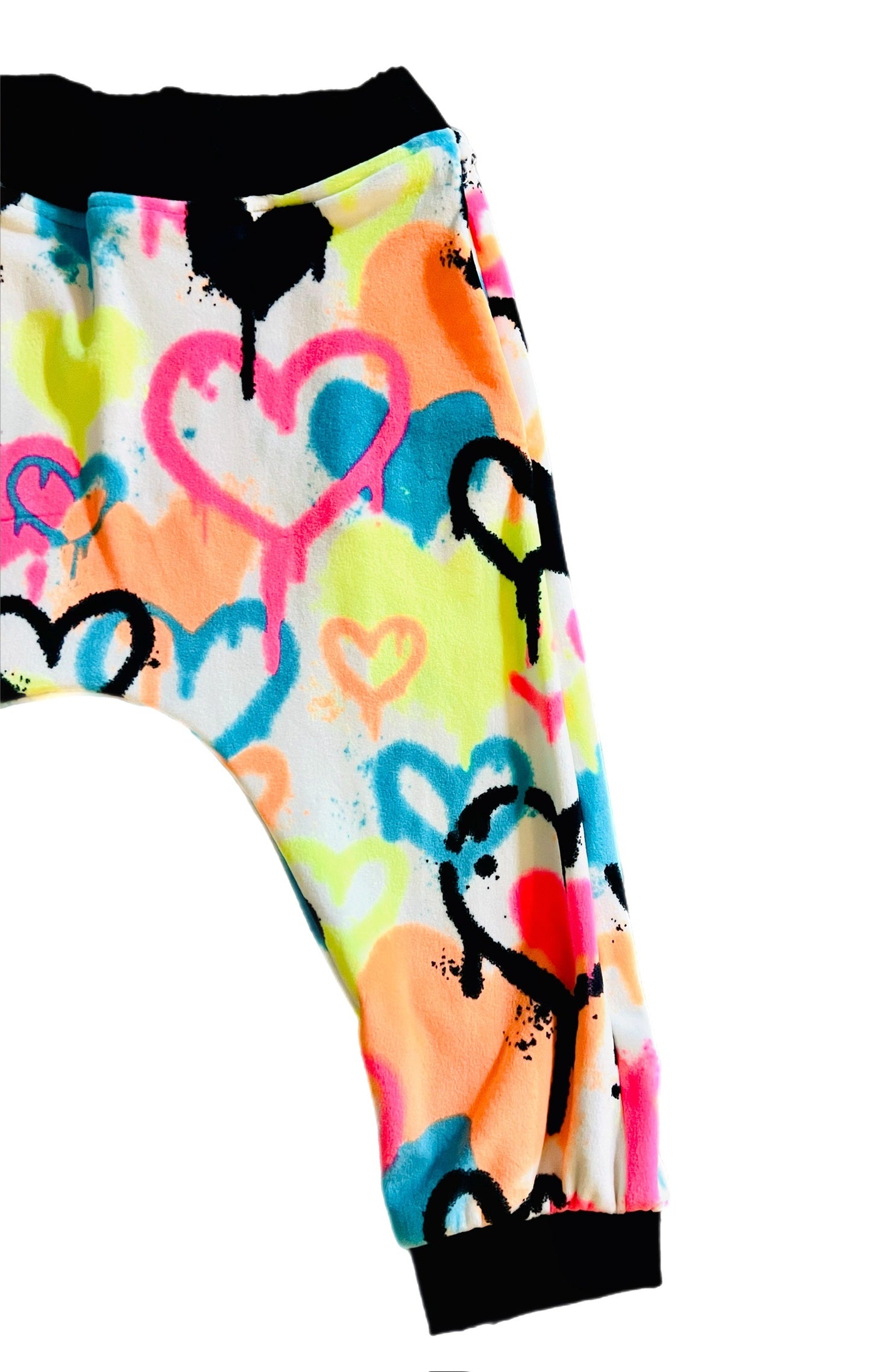 Girls Neon Graffiti Love Fleece Pants