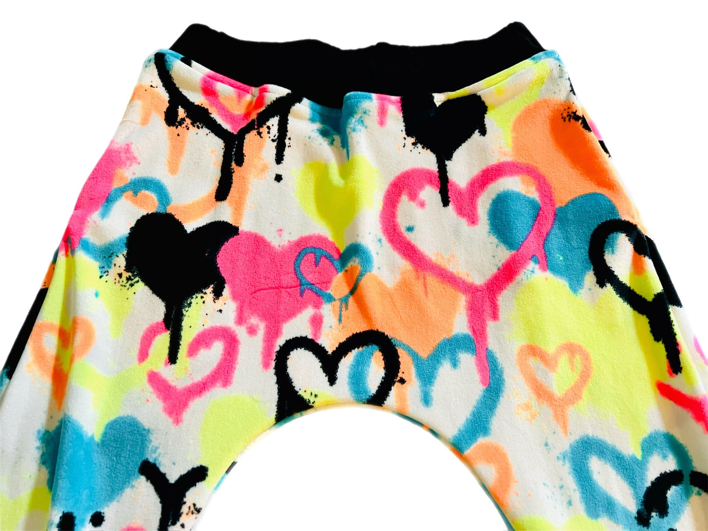 Girls Neon Graffiti Love Fleece Pants