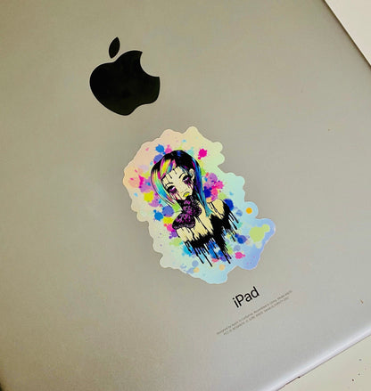 Still Hope Girl and Butterfly Hologram Sticker