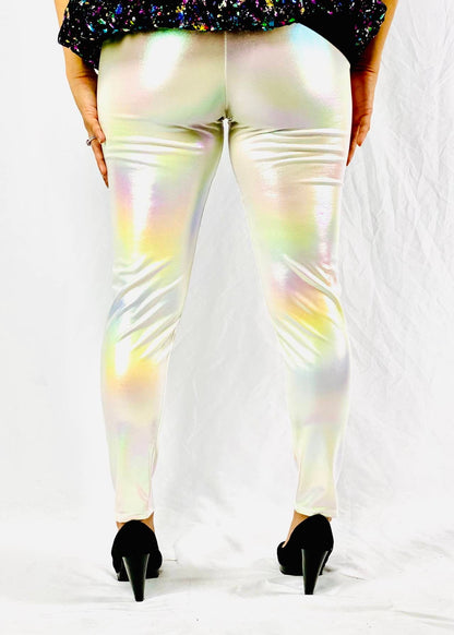 Iridescent Rainbow Cream Leggings