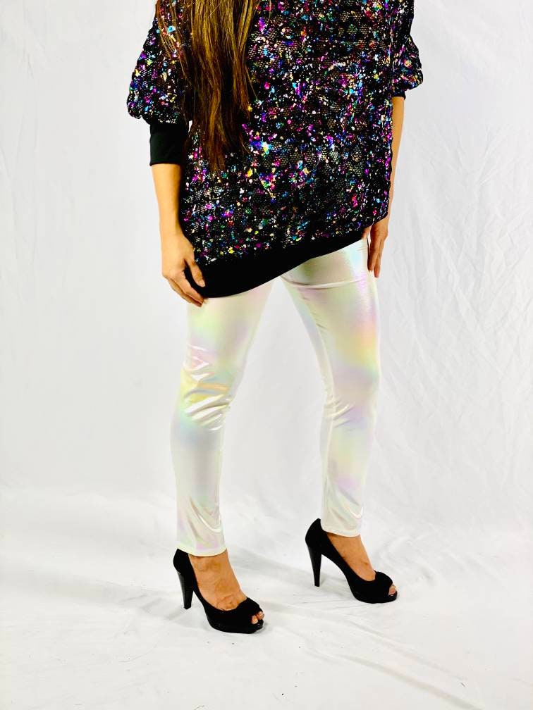 Iridescent Rainbow Cream Leggings