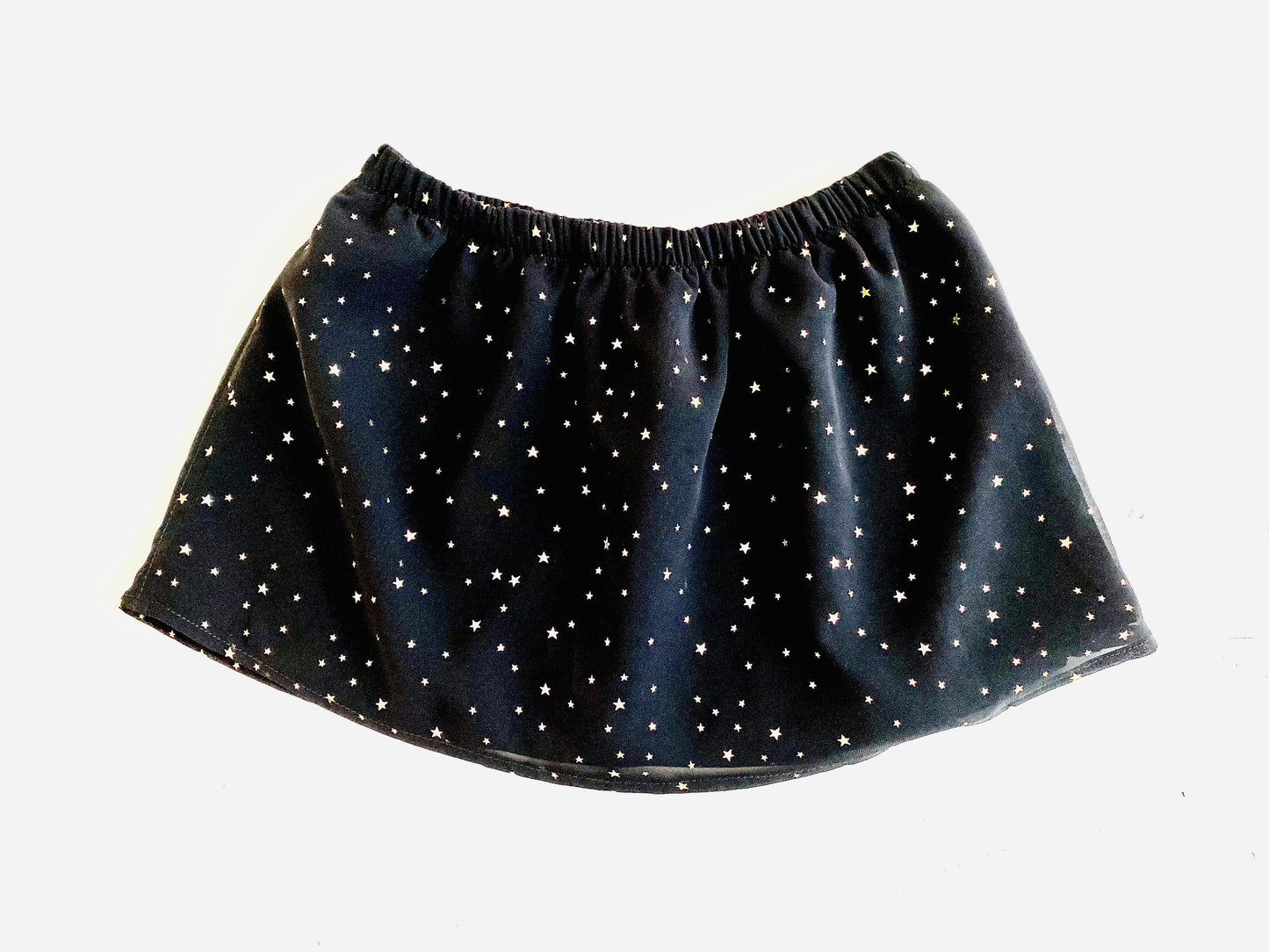 Shiny Gold Star Black Chiffon Skirt