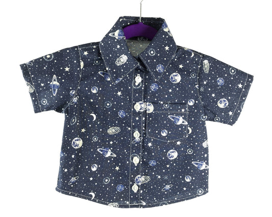 Space Case Button Down Dress Shirt