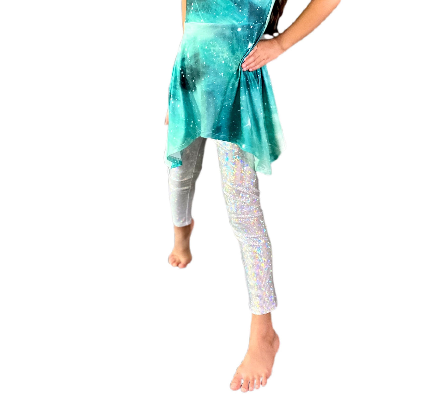 Superstar Sparkle Silver Holographic Leggings