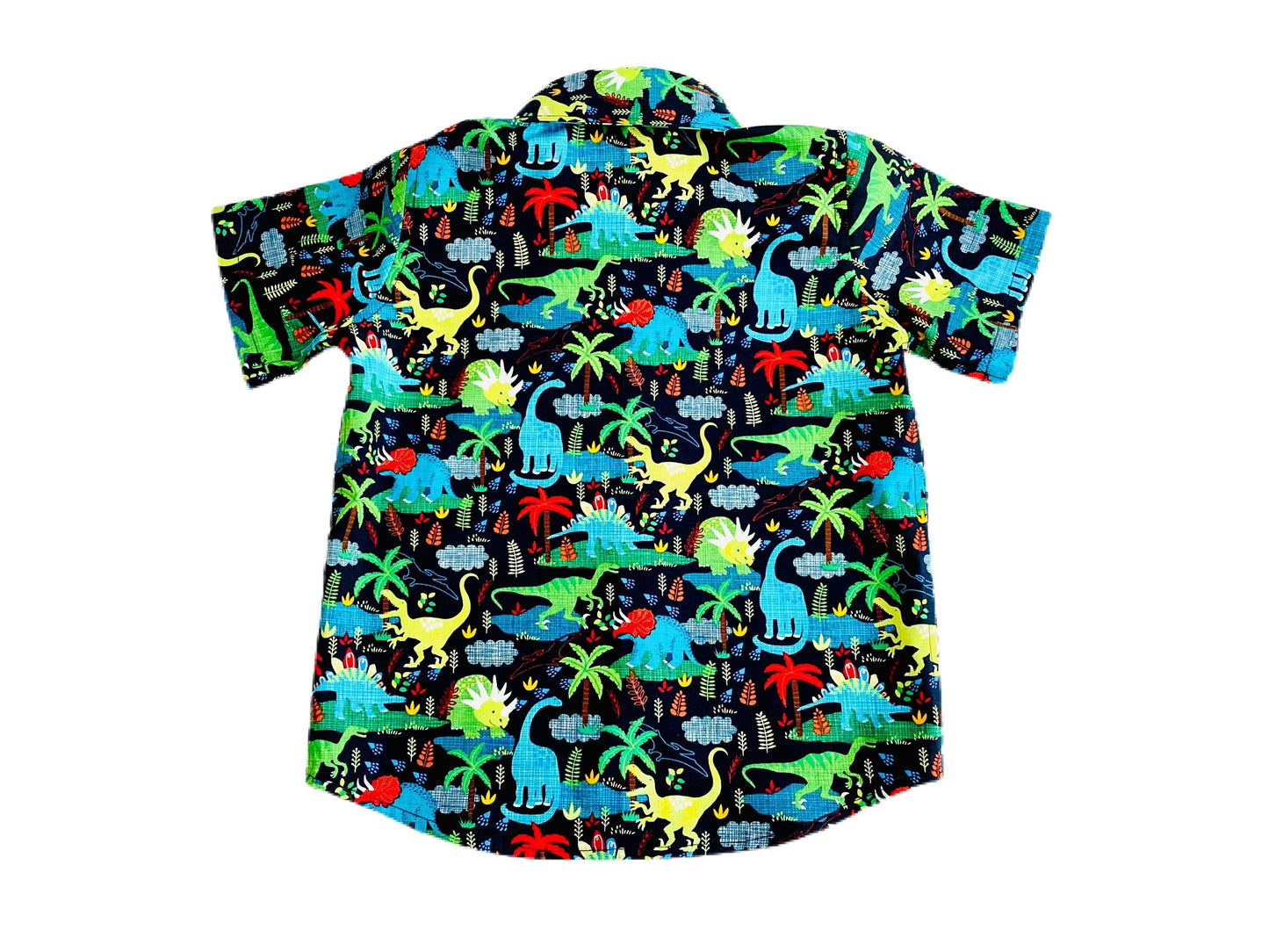 Little prehistoric dinosaurs Button Down Short Sleeve Collared Shirt