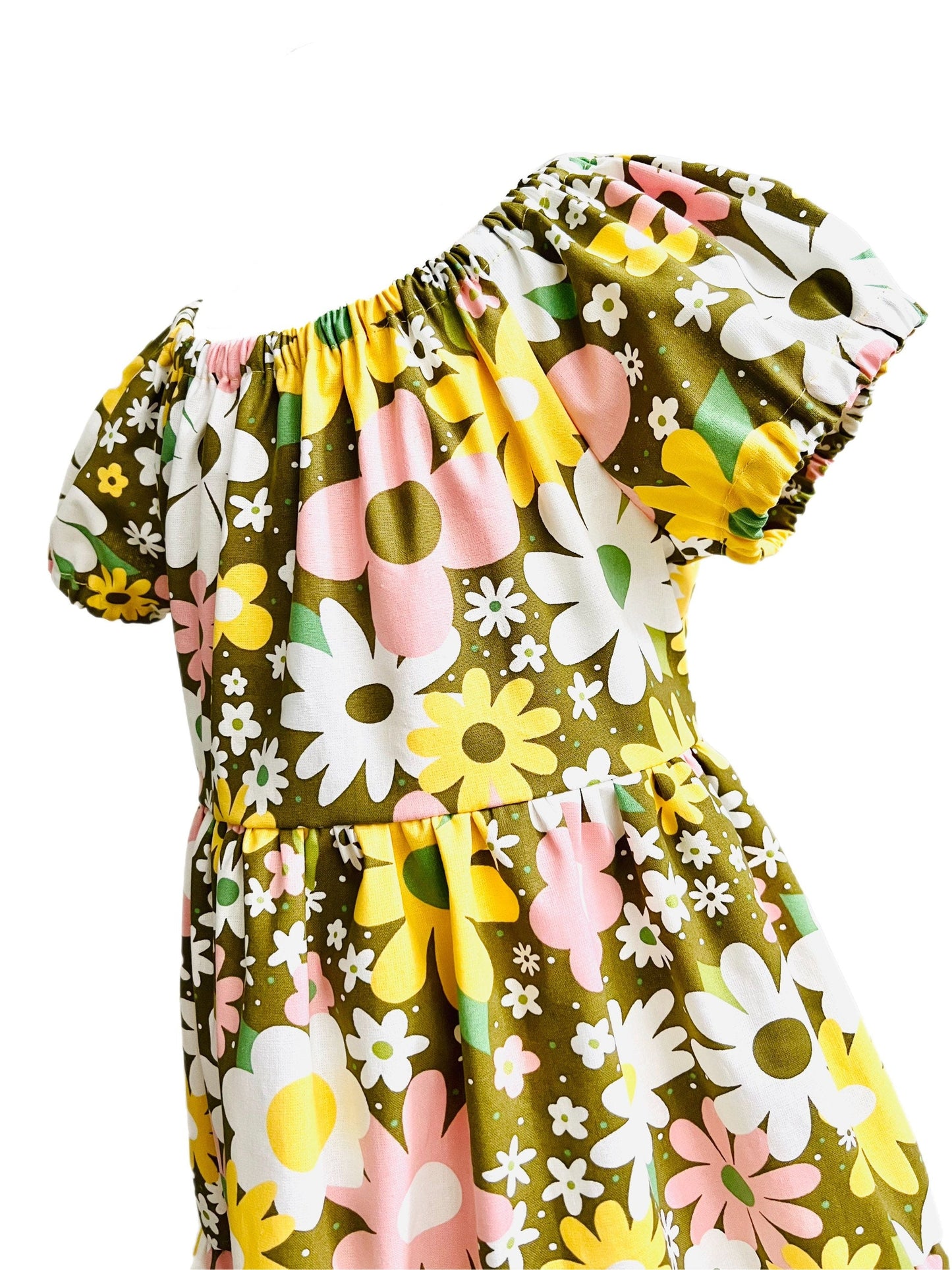 Flower Power ! Gathered Dress with back tie