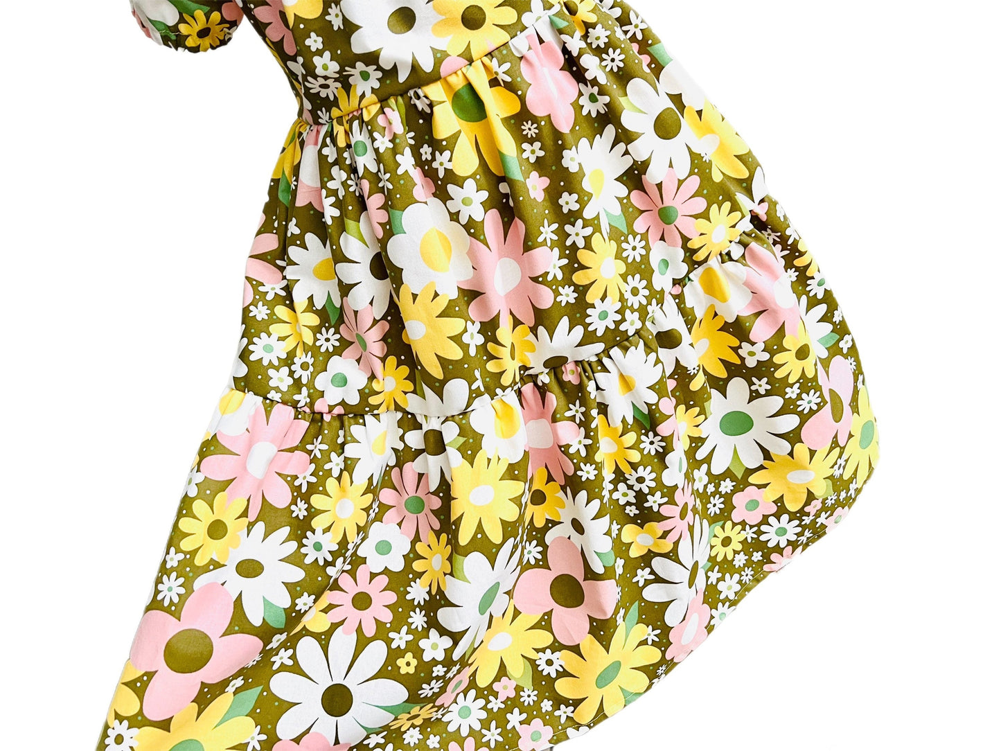 Flower Power ! Gathered Dress with back tie