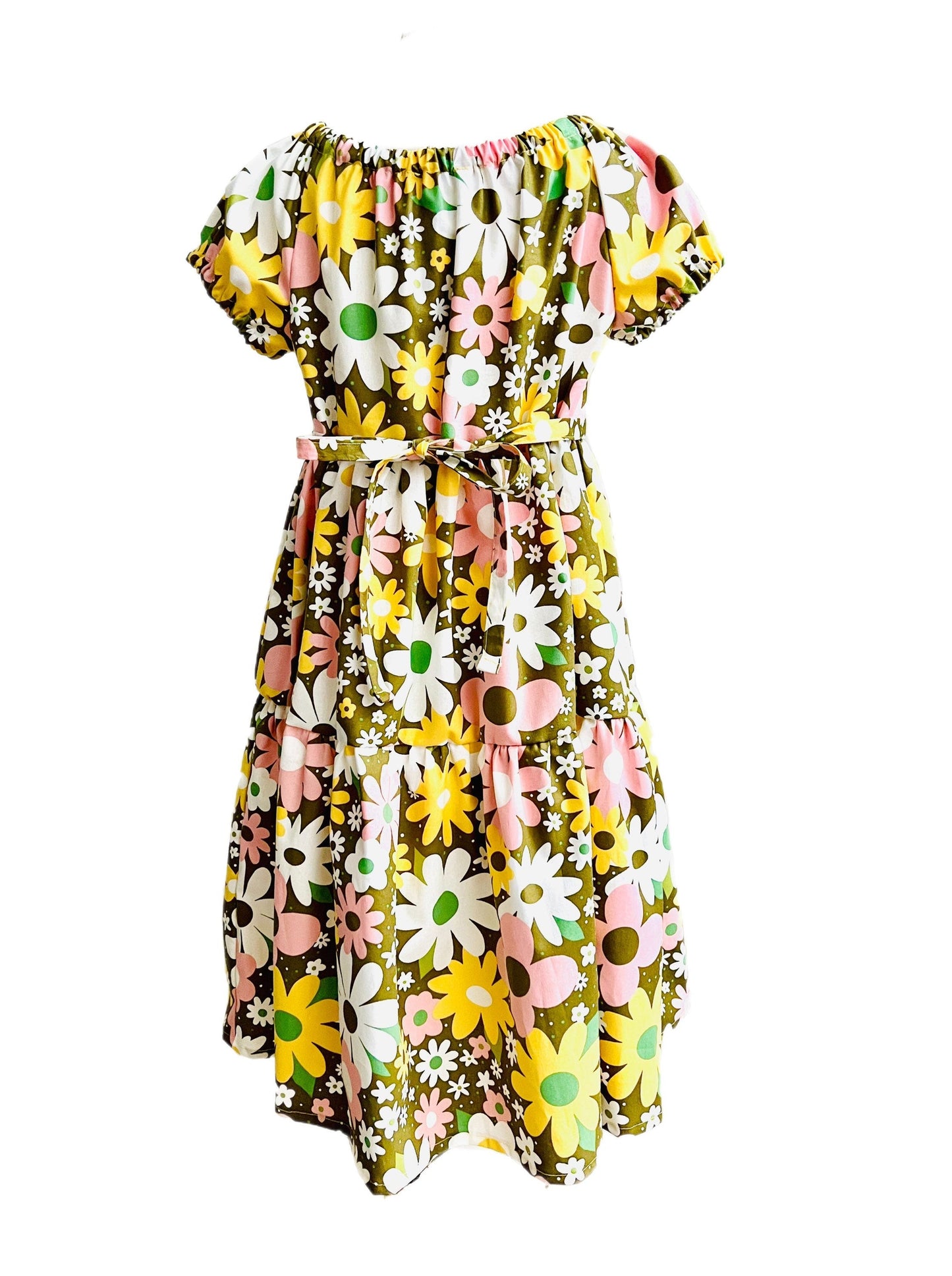 Flower Power ! Gathered Dress with back tie