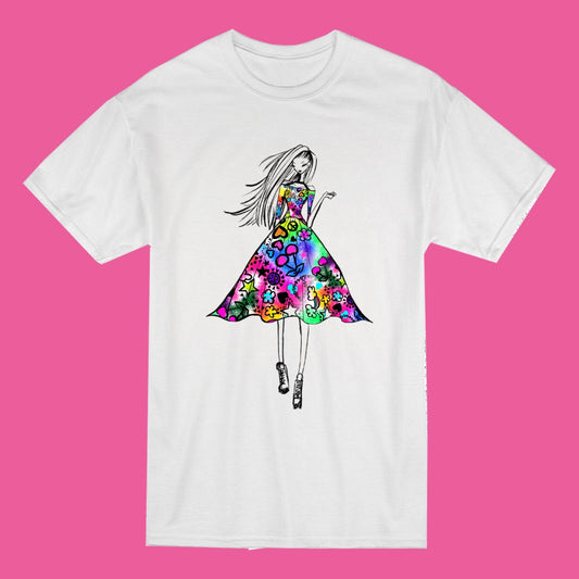 Fashionista “girl” illustration design T-shirt