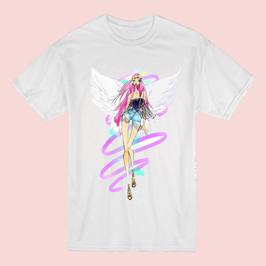 Angelic Model Graphic T-Shirt for Girls and Women