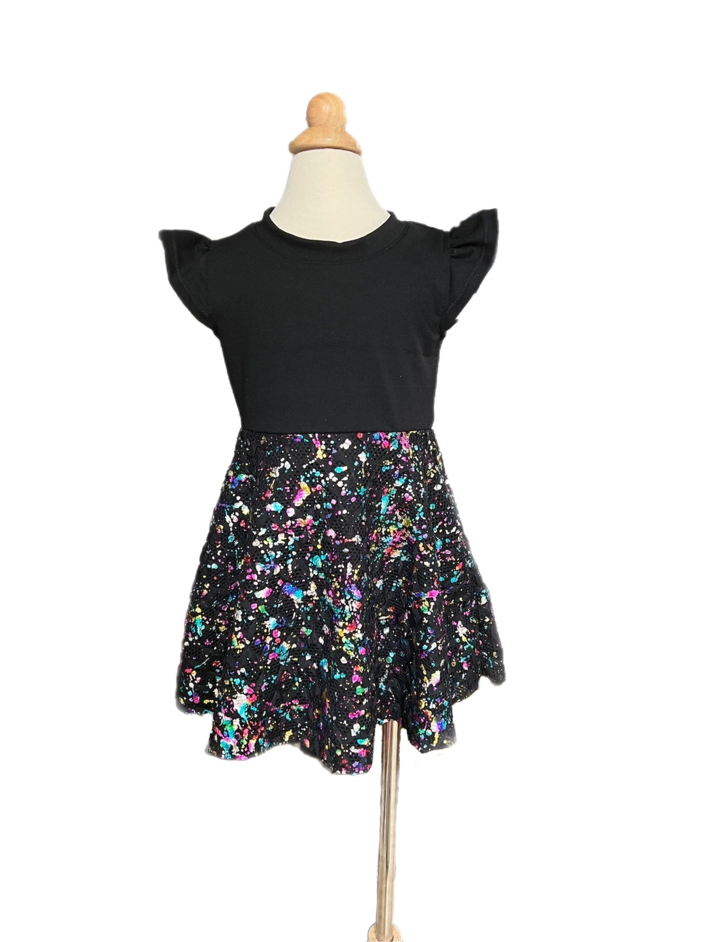 Rainbow Confetti Fun Girls Dress