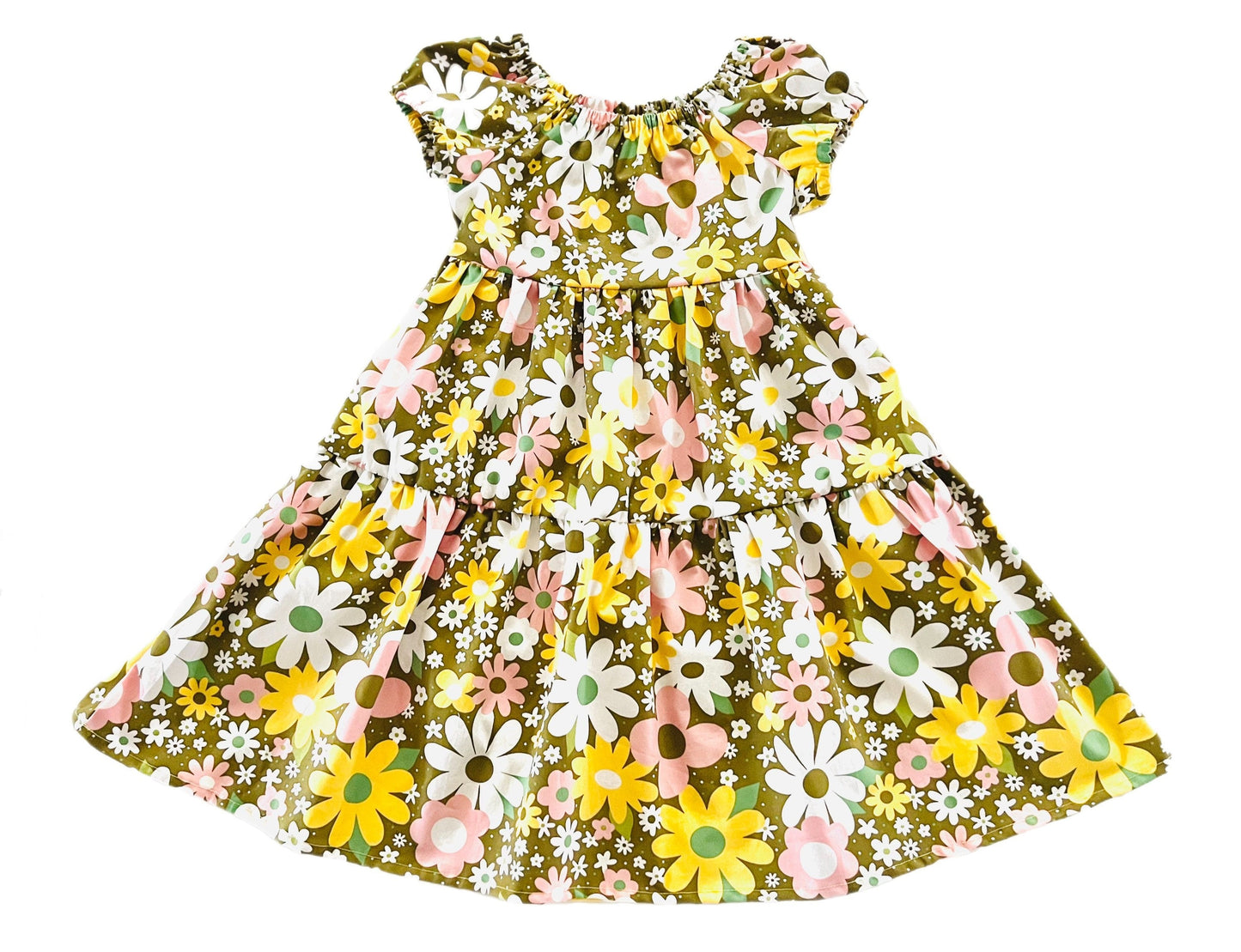 Flower Power ! Gathered Dress with back tie