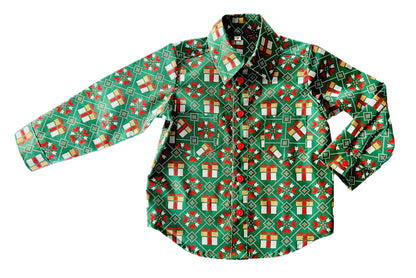 Original Ugly Christmas button down shirt (digital knitted print designs )