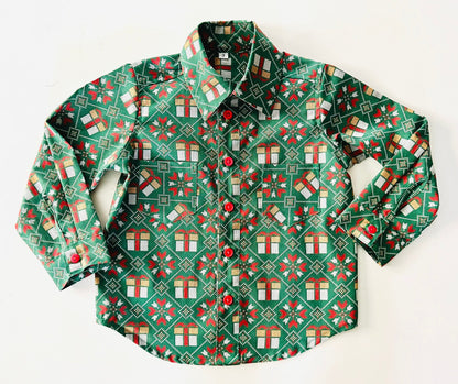 Original Ugly Christmas button down shirt (digital knitted print designs )