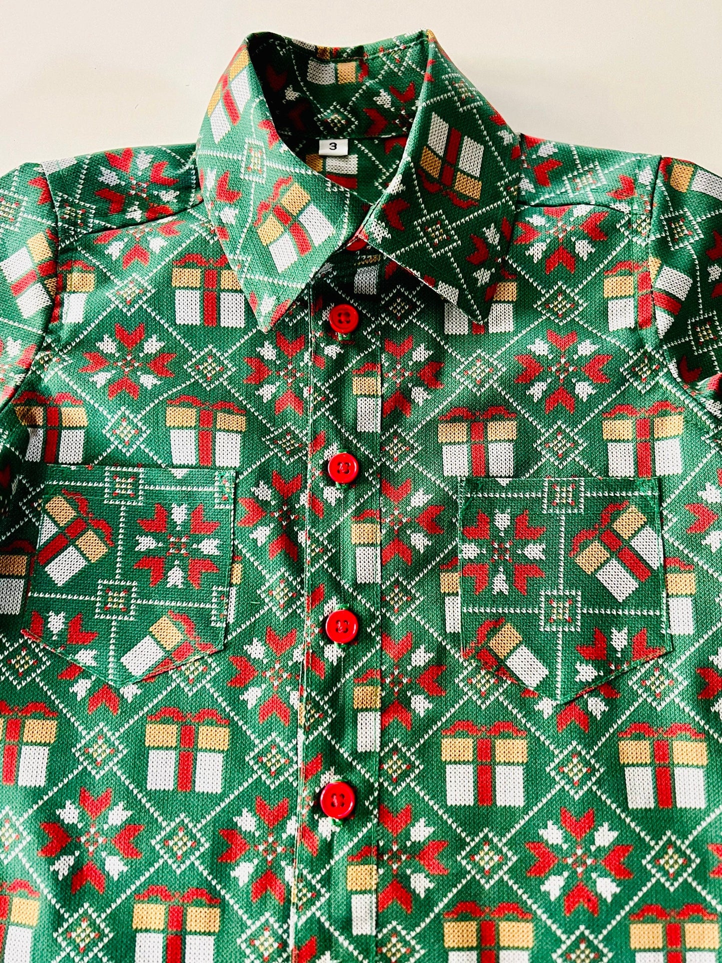 Original Ugly Christmas button down shirt (digital knitted print designs )